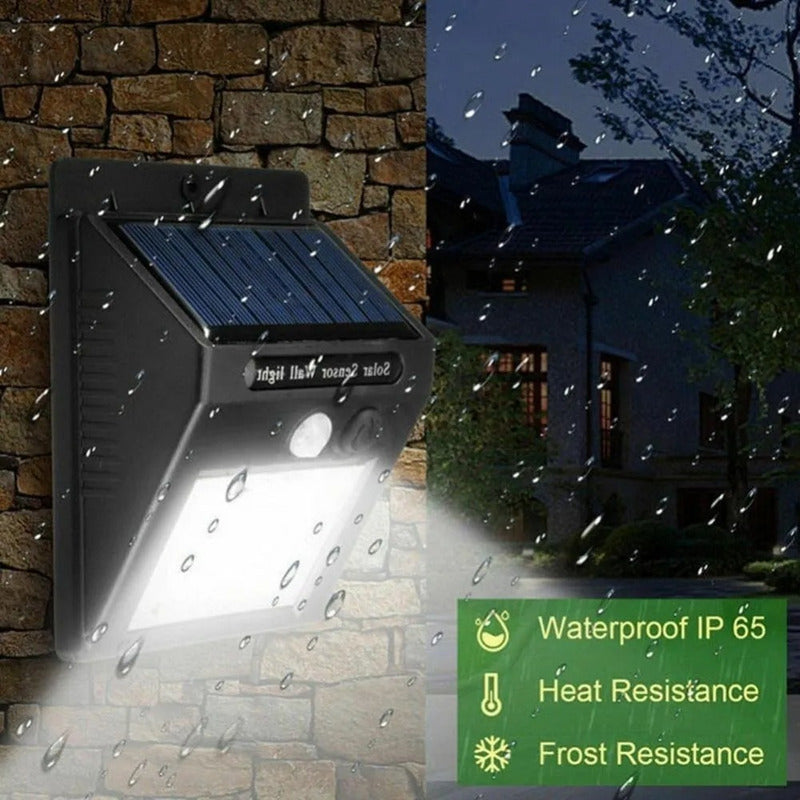 Lámpara Solar De Pared 30 Led Sensor Alumbra Mas Que Otros M Negro