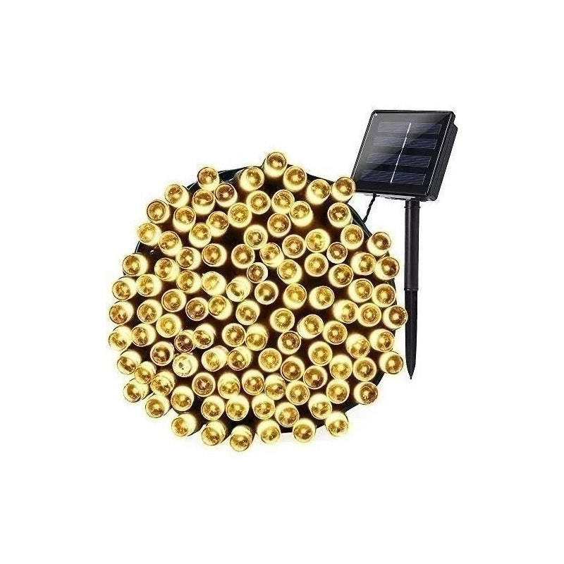 Luces Guirnalda Solar Inteligente 200 Led Calidas 20 Metros