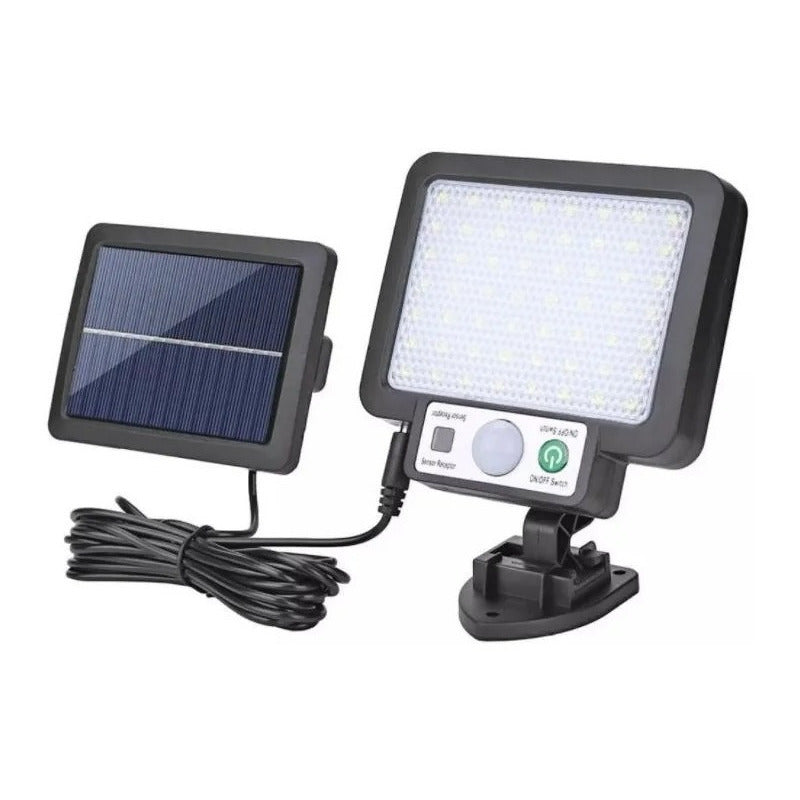 Foco De Seguridad Con Sensor De Movimiento Ajustable 56led Negro