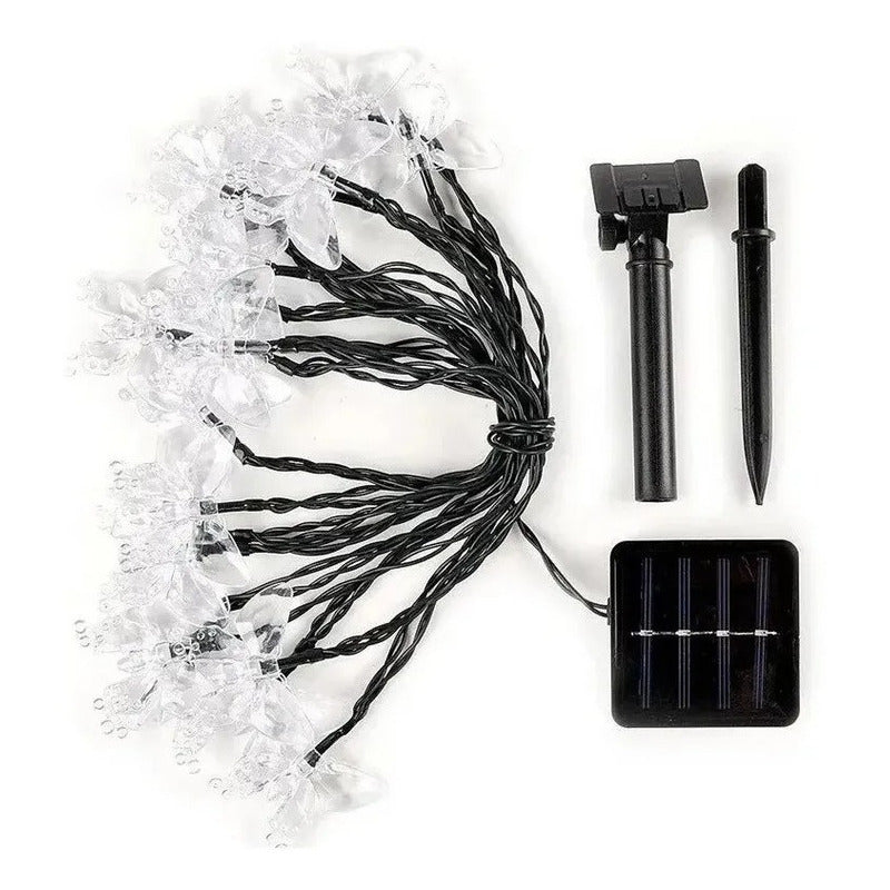 Pack X3 Guirnalda Mariposa Solar Led 5mt Exterior E Interior Multicolor