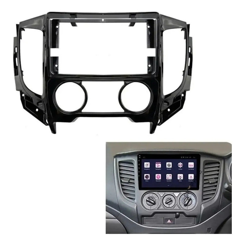 Bisel Para Radio Adaptador Mitsubishi L200 9 Pulgadas Negro
