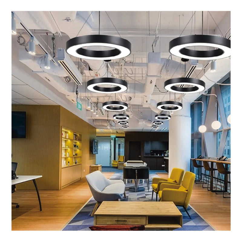 Lámpara Led Colgante Hexágono Abierta Moderna 36w Luz Fría