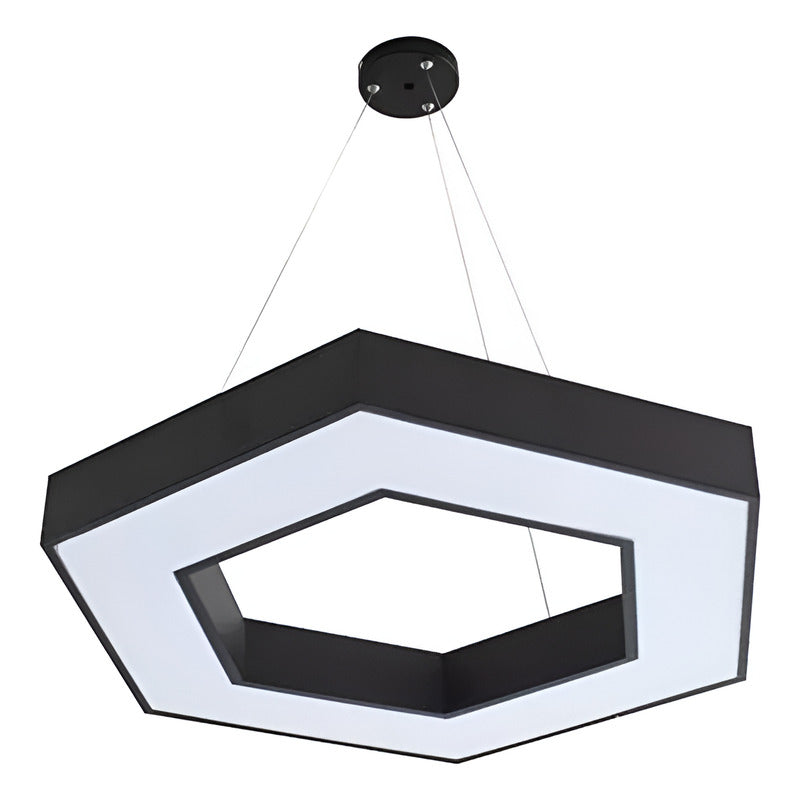 Lámpara Led Colgante Hexágono Abierta Moderna 36w Luz Fría