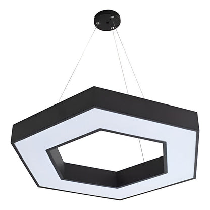 Lámpara Led Colgante Hexágono Abierta Moderna 36w Luz Fría