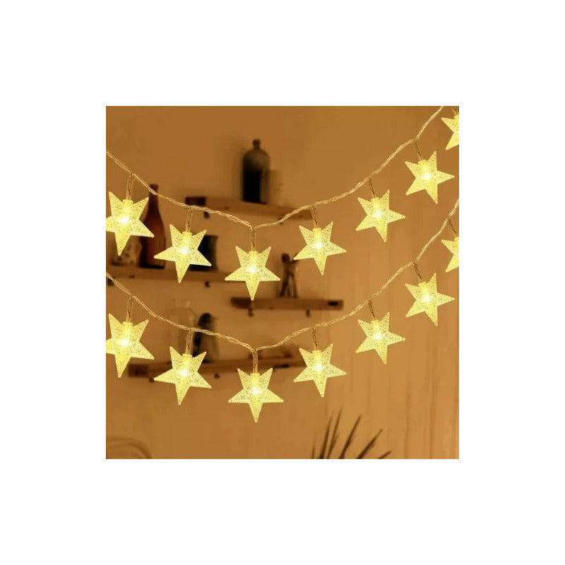 Estrellas Luces Led Solar Navidad Guirnalda Cinta Lineal