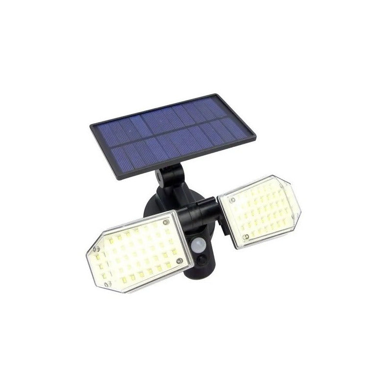 Foco Solar 78 Led Ajustable Sensor De Movimiento Seguridad Negro
