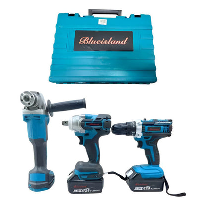 Set 3 Llave De Impacto Esmeril Taladro Percutor Inalambrico