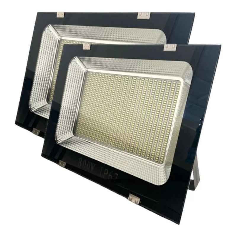 2 Focos Reflector De 800w Bajo Consumo Exterior Canchas