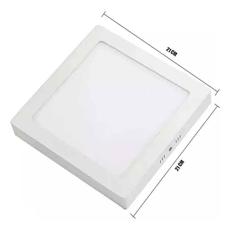 Pack X2 Panel Led Sobrepuesto 18w Foco Plafon Redondo Cuadra Cuadrado