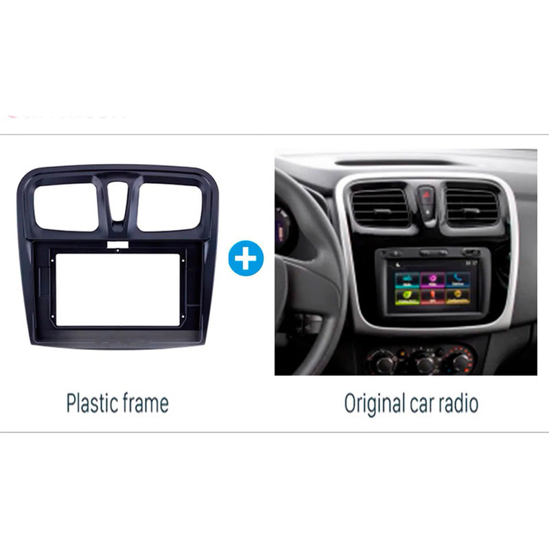 Bisel Adaptador Radio 9 Pulgadas Renault Symbol Sandero 2014 Negro