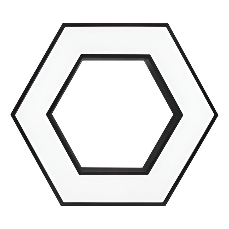 Lámpara Led Colgante Hexágono Abierta 36w Luz Fría Estructura Negro