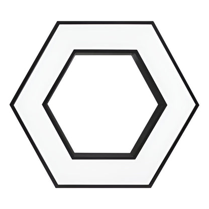 Lámpara Led Colgante Hexágono Abierta 36w Luz Fría Estructura Negro