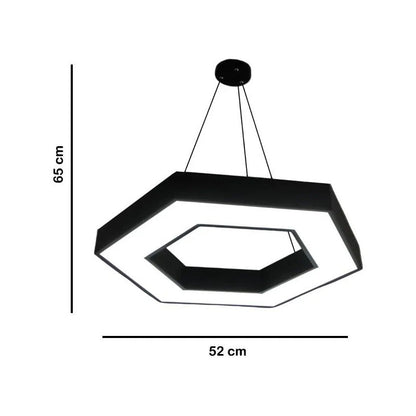 Lámpara Led Colgante Hexágono Abierta Moderna 36w Luz Fría