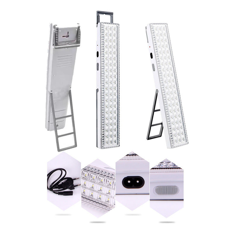 Pack X3 Lámpara De Emergencia Recargable Led Blanco Blanco