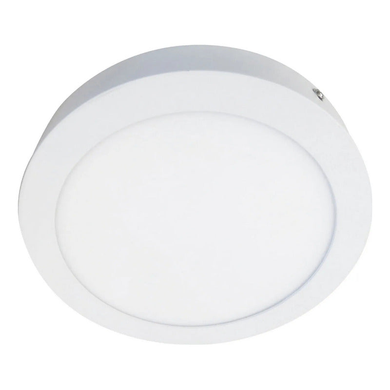 Foco Panel Led 12w Plafón 17cm Marco Blanco Redondo