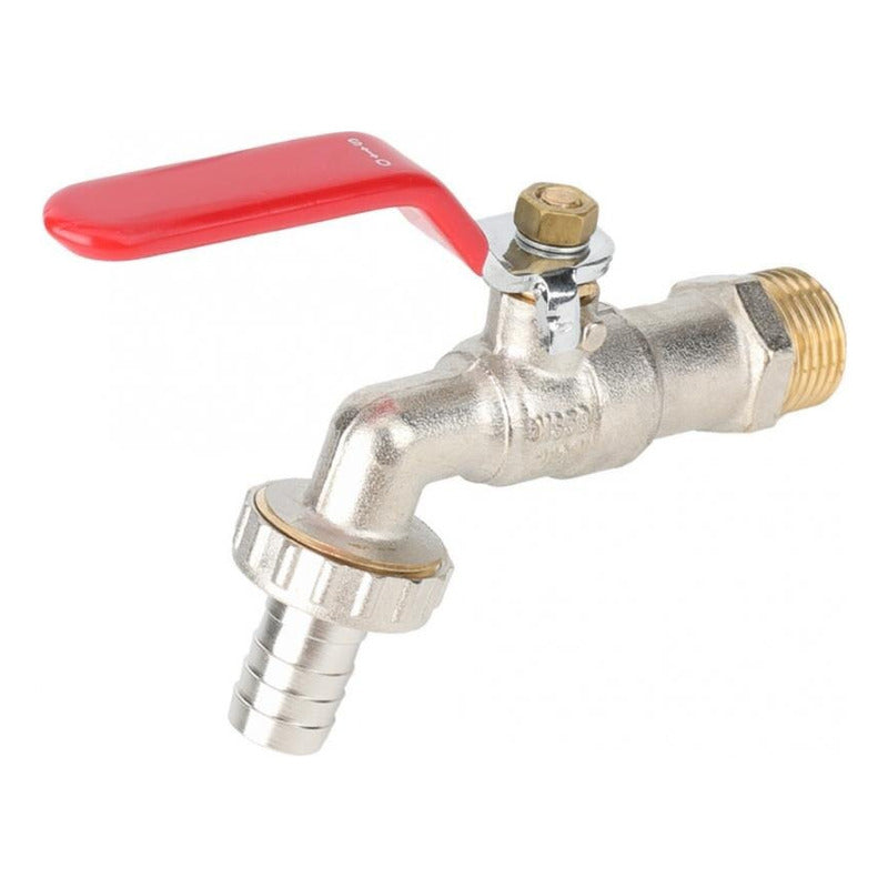 Llave De Paso Grifo Bola Jardin Metalica 1/2''