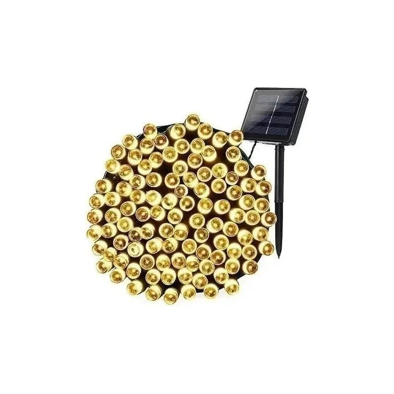 Pack X 2 Luces Solares Navidad Guirnalda 10 Metros 100 Led