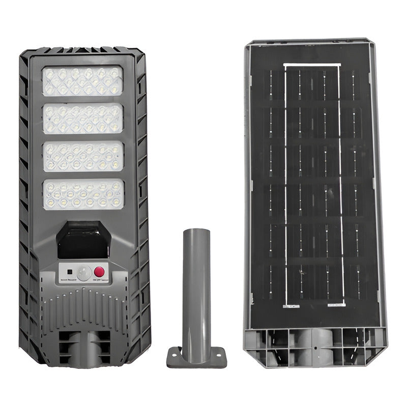 Pack 2 Foco Solar 400w Recargable Ip65 Sensor M. Y Control R Negro Blanco Frío