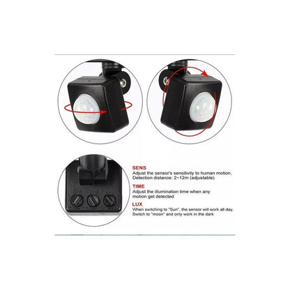 Foco Proyector 100w Con Sensor De Movimiento 220v Negro