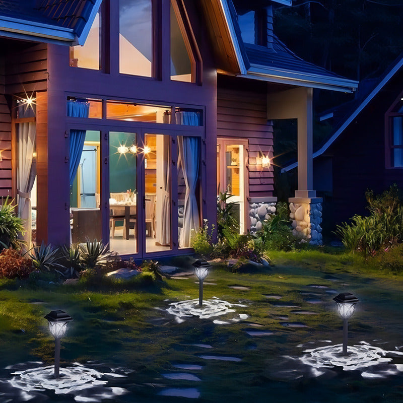 Estaca Solar X6 Jardín Lampara Led Decoración Exterior Estructura Negro