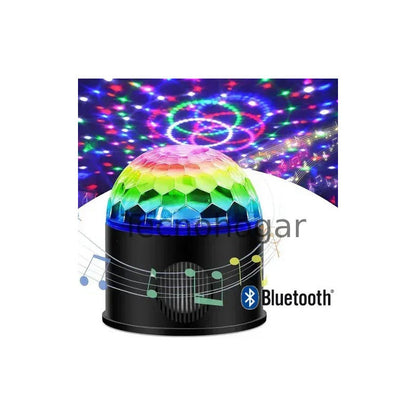 Parlante Bluetooth Proyector Bola Disco Luces Led Fiesta Negro