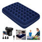 Colchón Inflable 2 Plazas + Bomba De Aire Portátil Azul