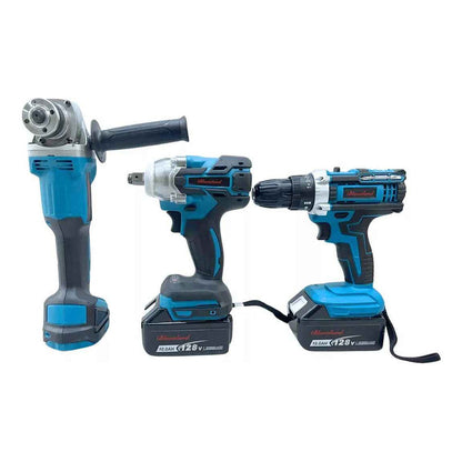 Set 3 Llave De Impacto Esmeril Taladro Percutor Inalambrico