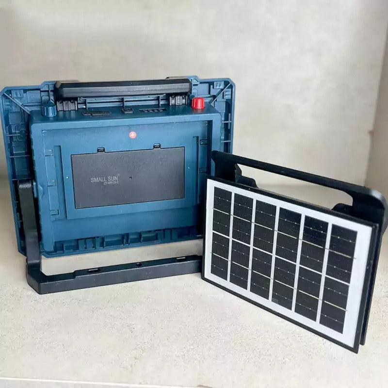 Foco Led Reflector Recargable 200w / 400w Con Panel Solar 200w Blanco Frío