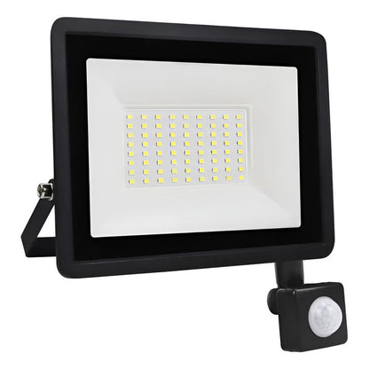 Foco Led Con Sensor 50w Exterior Brillante Ahorrador Negro