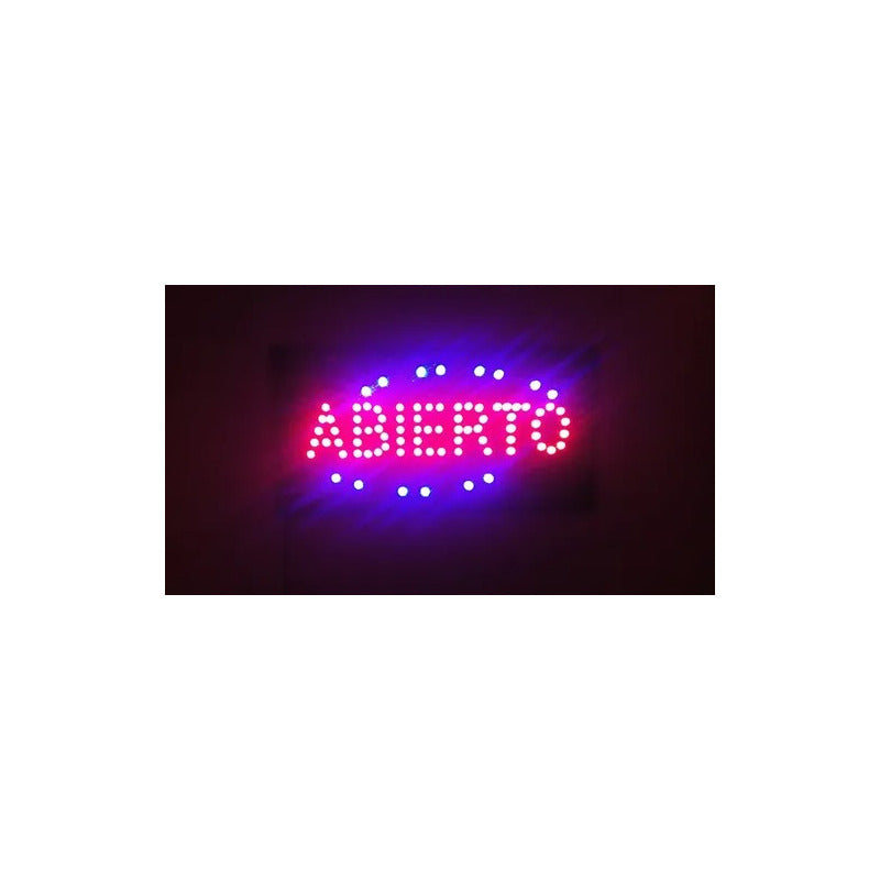 Letrero Aviso Led Signs Luminoso - Abierto - 48x25cm