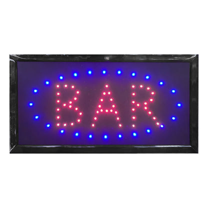 Letrero Aviso Led Signs Luminoso - Abierto - 48x25cm