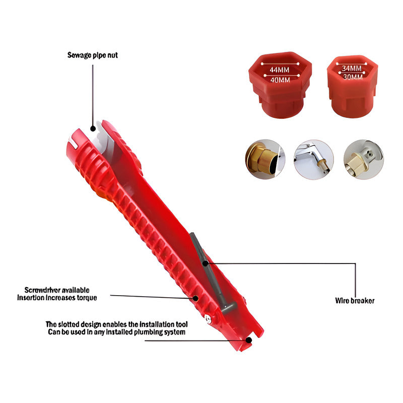 Llave Para Apretar El Tubo Del Fregadero Genérica Color Rojo Estructurada