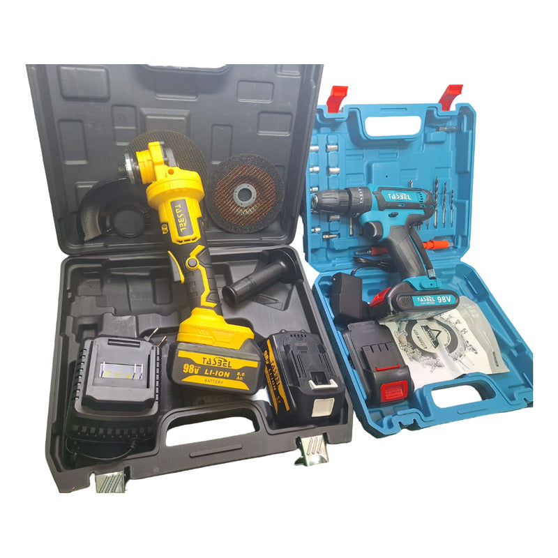 Pack 2 En 1 Taladro + Esmeril Con Maleta