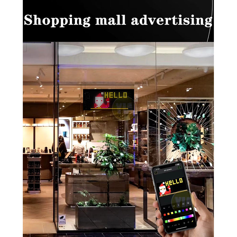 Letrero Led Programable Para Automóvil Usb Multicolor