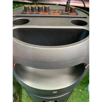 Parlante Inalambrico Portatil 80cm Bluetooth Led Microfono Negro