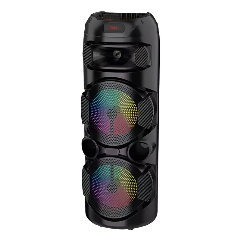 Parlante Inalambrico Portatil 80cm Bluetooth Led Microfono Negro