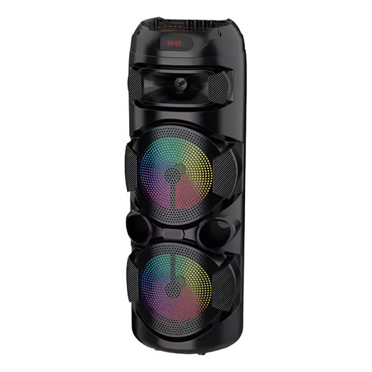 Parlante Inalambrico Portatil 80cm Bluetooth Led Microfono Negro