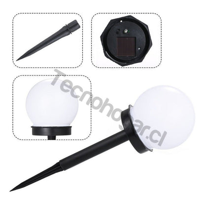Pack 6 Foco Led  Solar Estaca Decoracion Globo Para Jardín  Blanco