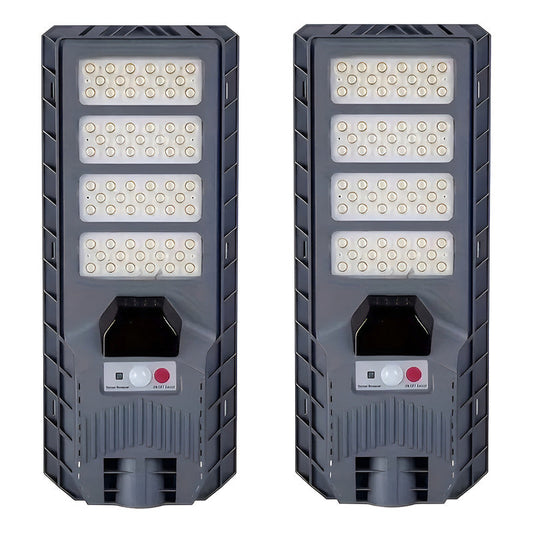 Pack 2 Foco Solar 400w Recargable Ip65 Sensor M. Y Control R Negro Blanco Frío