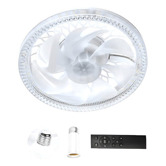 Ventilador De Techo Con Luz Led Y Control Remoto Para El Hog 30.48 Cm 56 Blanco Transparente Plástico 7