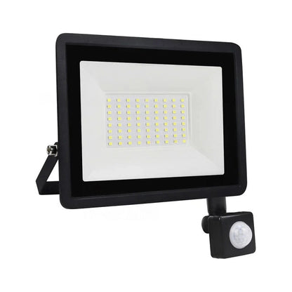 Foco Led Con Sensor 50w Exterior Brillante Ahorrador Negro