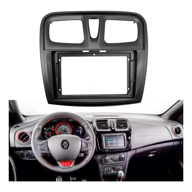 Bisel Adaptador Radio 9 Pulgadas Renault Symbol Sandero 2014 Negro
