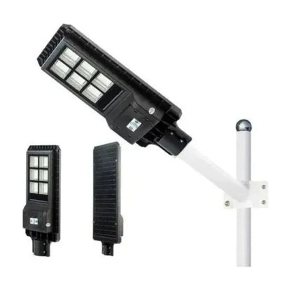 Foco Solar 200w Led Exterior Poste Y Sensor De Movimiento Negro Blanco Frío