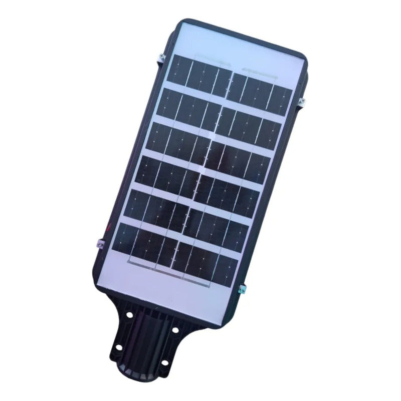 Pack 3 Foco Solar De Poste 1200 Watt Luz Fija Más Soporte Negro Blanco Frío