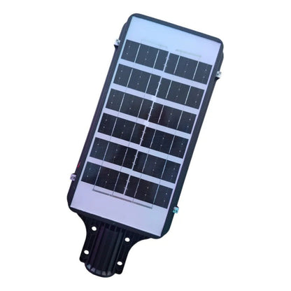 Pack 3 Foco Solar De Poste 1200 Watt Luz Fija Más Soporte Negro Blanco Frío