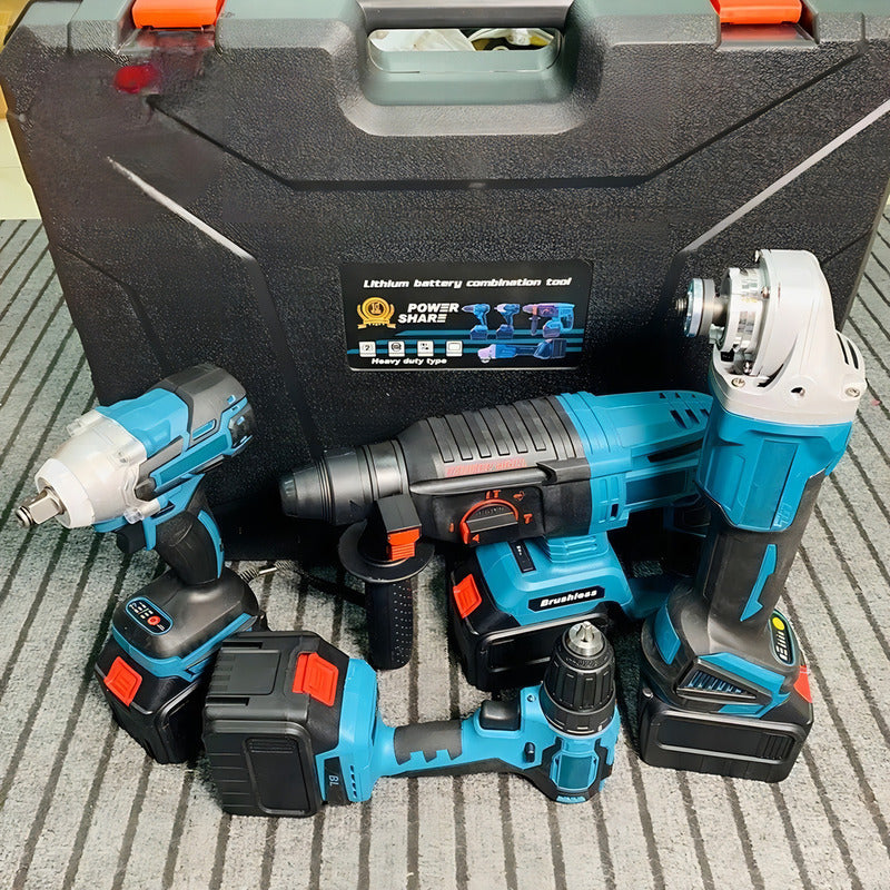 Kit De Herramientas Eléctricas Combinadas Inalámbricas 4 Pcs Color Azul