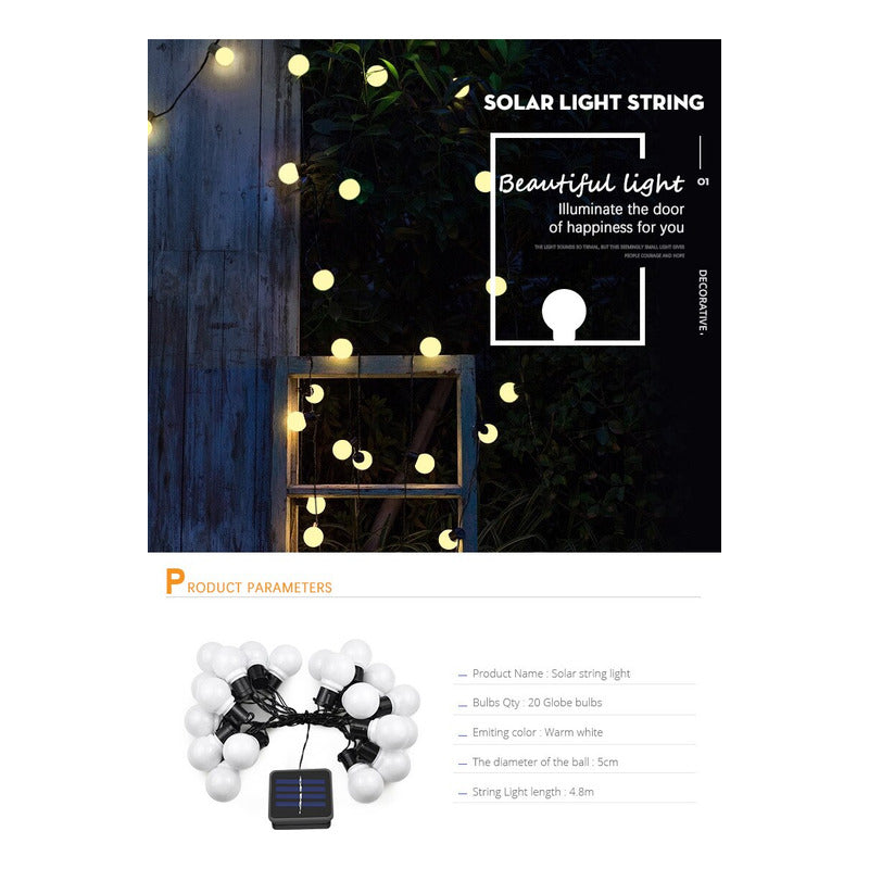 Pack X 2 Luces Solares Navidad Guirnalda  Varios Modelos