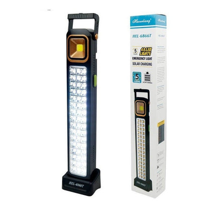 Lámpara Luz Solar De Emergencia Recargable 48 Led Foco Usb C Color Negro
