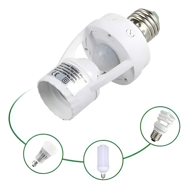 Soquete Sensor Movimiento Adaptador Ampolleta E27 Blanco Neutro