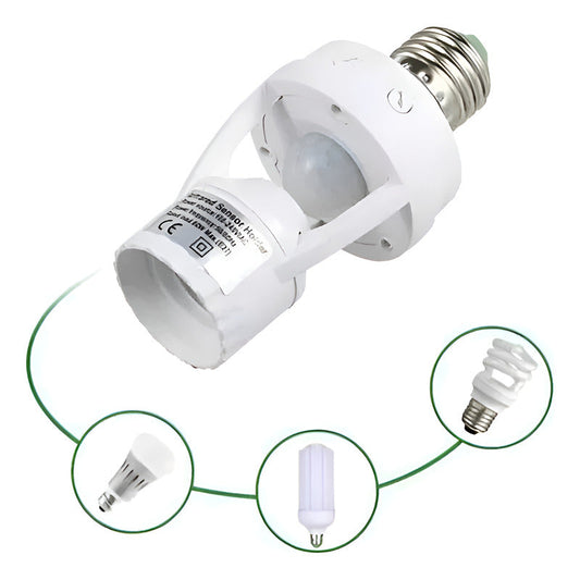 Soquete Sensor Movimiento Adaptador Ampolleta E27 Blanco Neutro